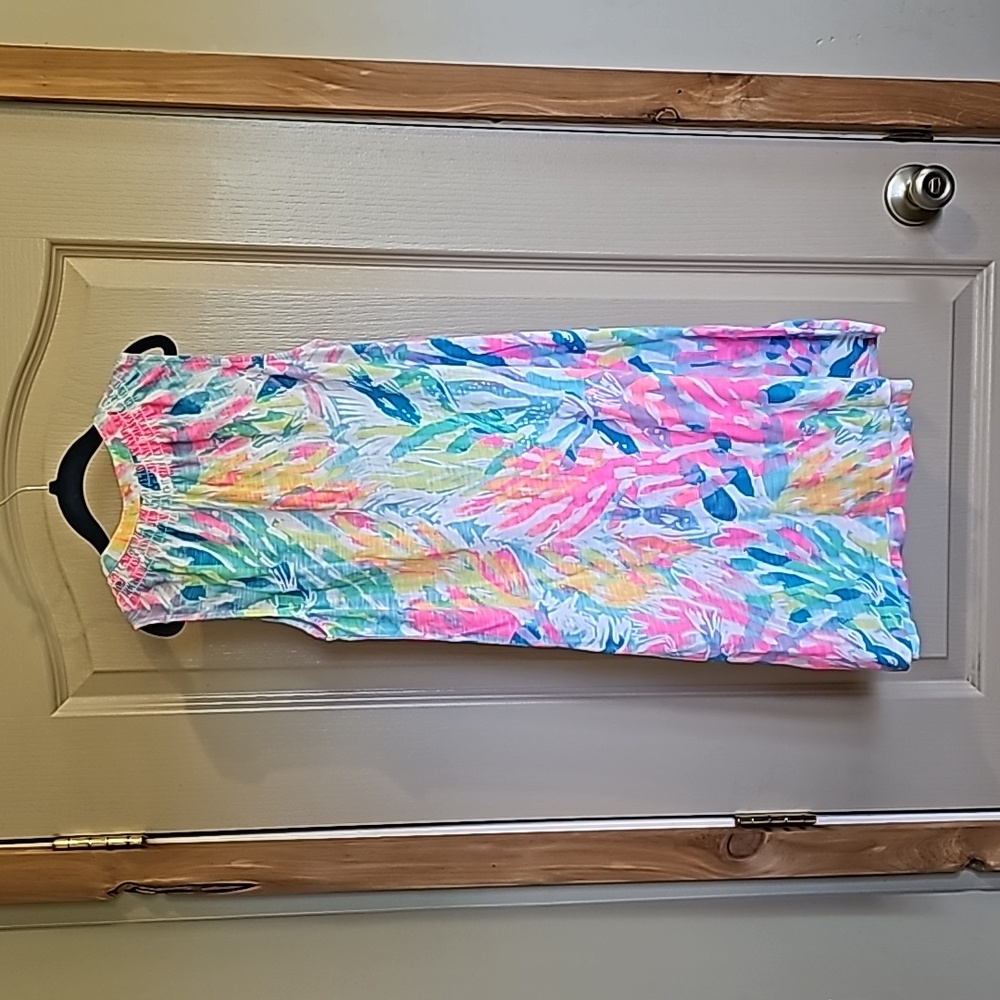 Lilly Pulitzer Colorful Essie Midi Dress Sparkling Sands XXS - Picture 3 of 4
